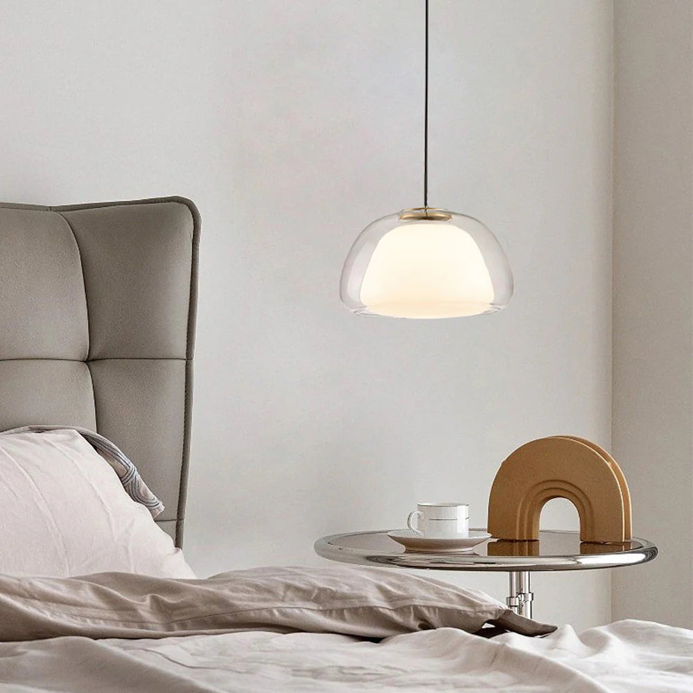 Valentina Modern LED Pendant Light Glass Metal Living Room - Lamp Copper