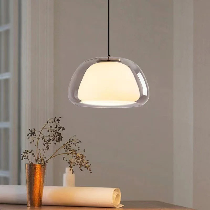 Valentina Modern LED Pendant Light Glass Metal Living Room - Lamp Copper