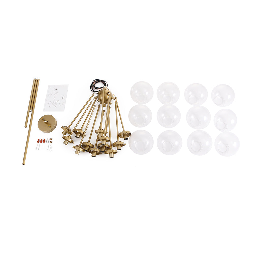Boreal Modern Sputnik Metal Chandelier - Lamp Copper