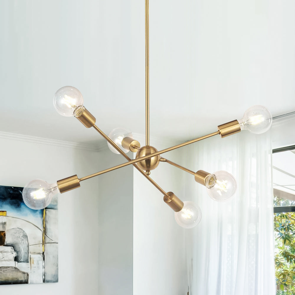 Varde Modern Sputnik Metal Chandelier - Lamp Copper