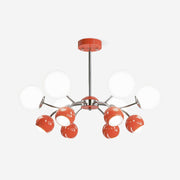 Chandelier Glass Metal Dome Petal Shades Minimalist Ambient Glow - Lamp Copper