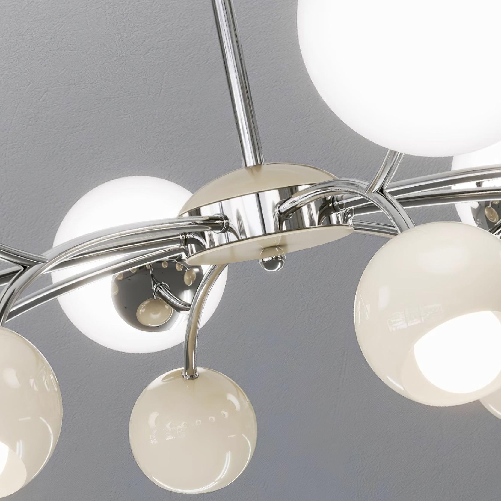 Chandelier Glass Metal Dome Petal Shades Minimalist Ambient Glow - Lamp Copper