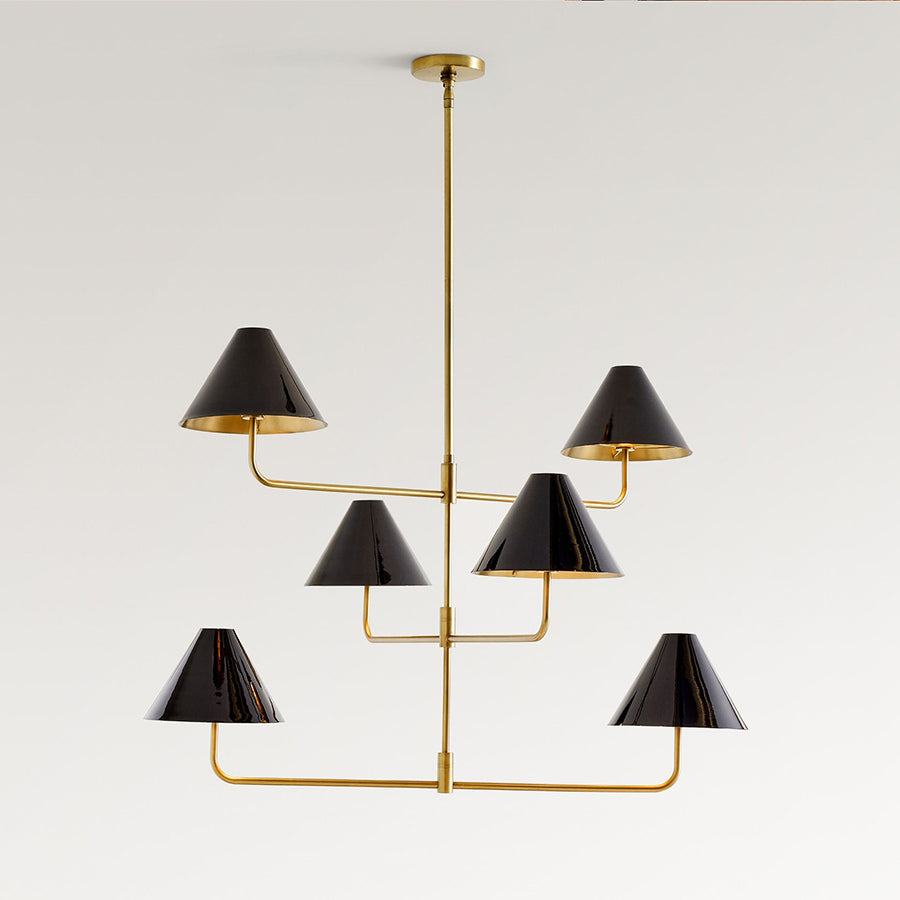 Zoruvyh Three Tier Vintage Industrial Fabric Metal Chandelier - Lamp Copper