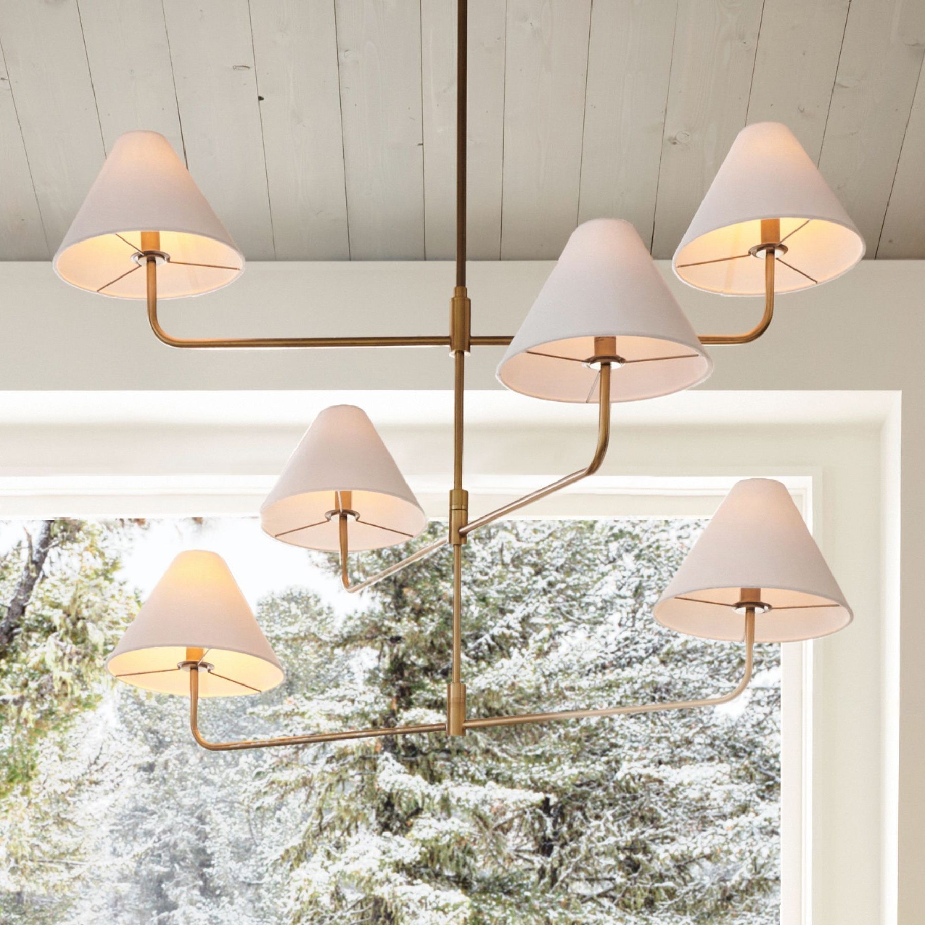 Zoruvyh Three Tier Vintage Industrial Fabric Metal Chandelier - Lamp Copper