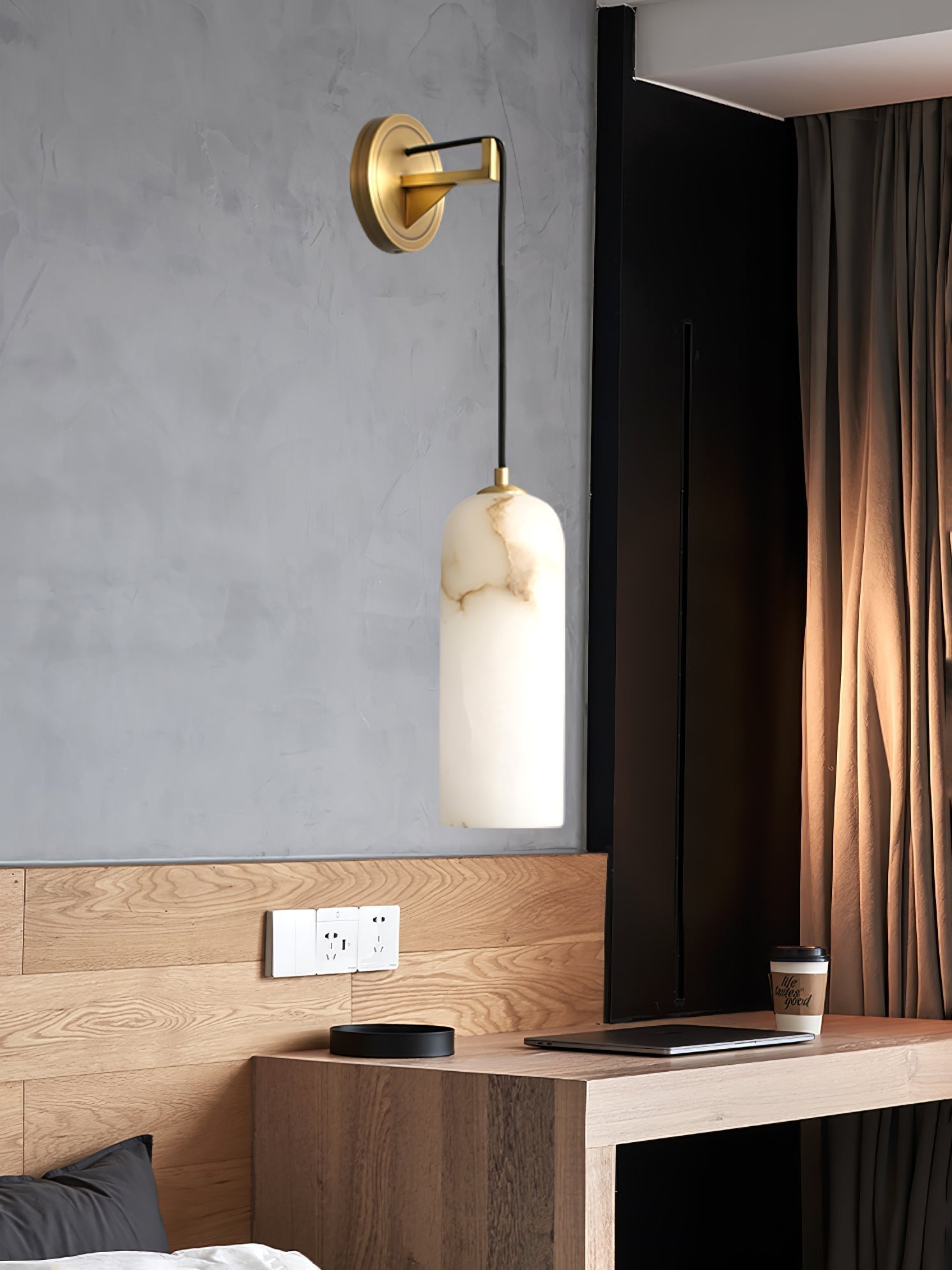 Vaelara Pendant Alabaster Wall Light - Lamp Copper