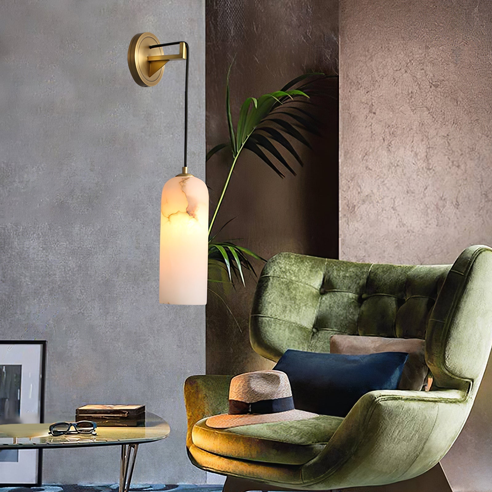 Vaelara Pendant Alabaster Wall Light - Lamp Copper