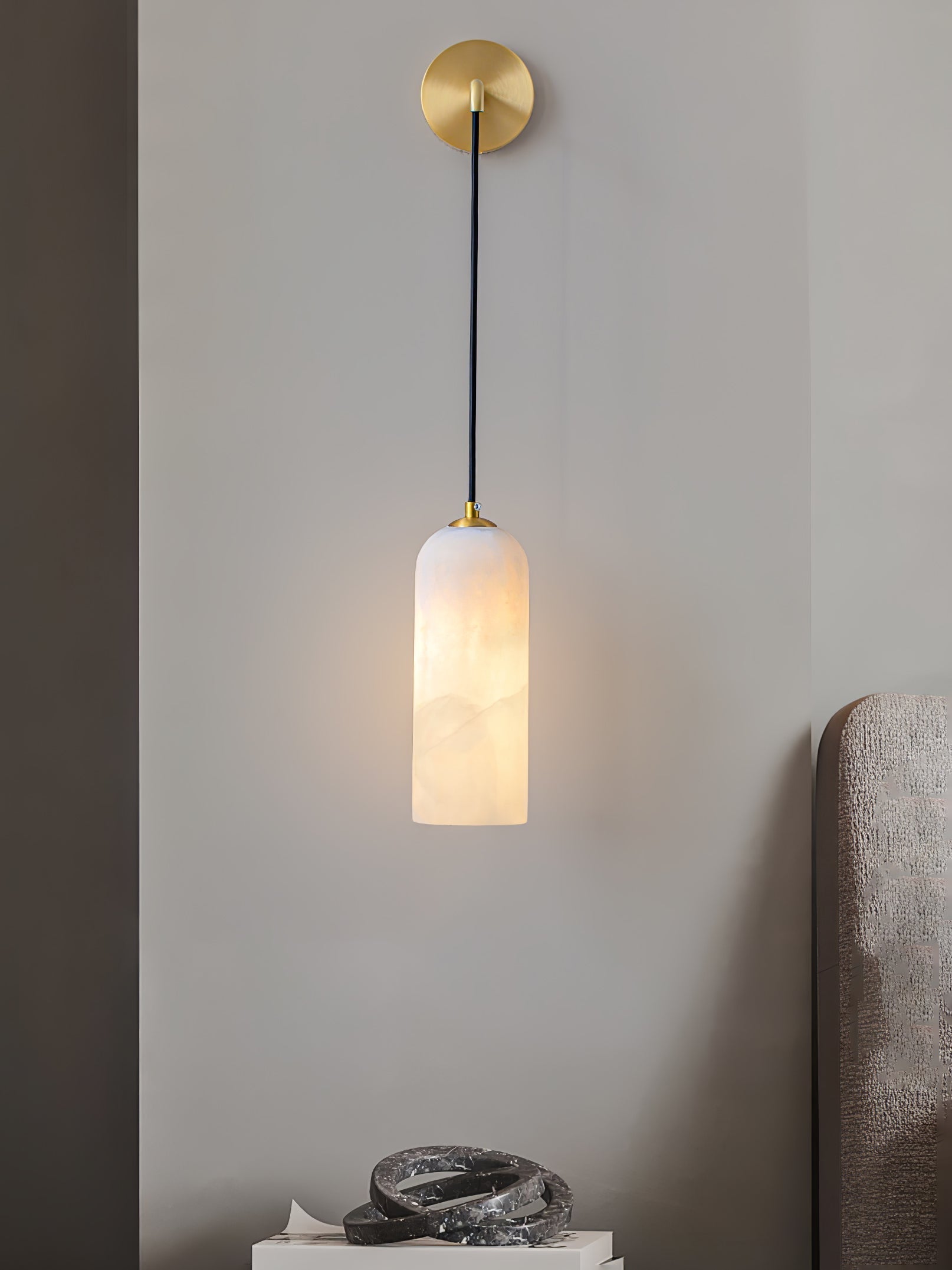 Vaelara Pendant Alabaster Wall Light - Lamp Copper