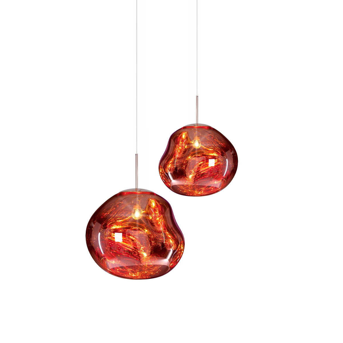 Solara Pendant Lamp Blown Glass Irregular Cluster Sculptural - Lamp Copper