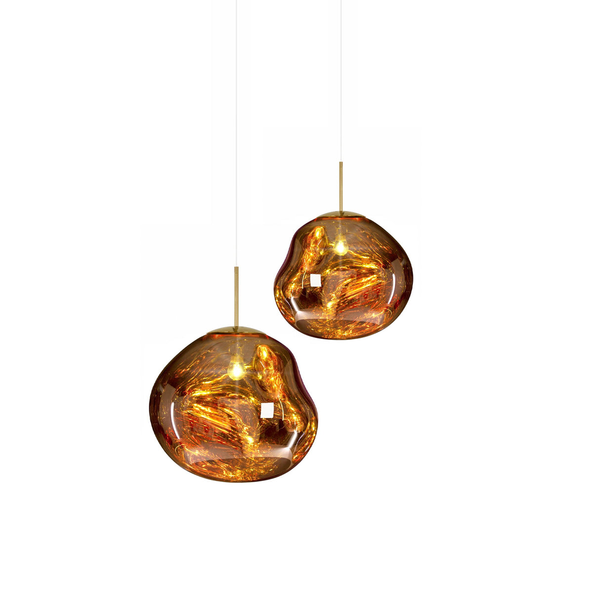 Solara Pendant Lamp Blown Glass Irregular Cluster Sculptural - Lamp Copper