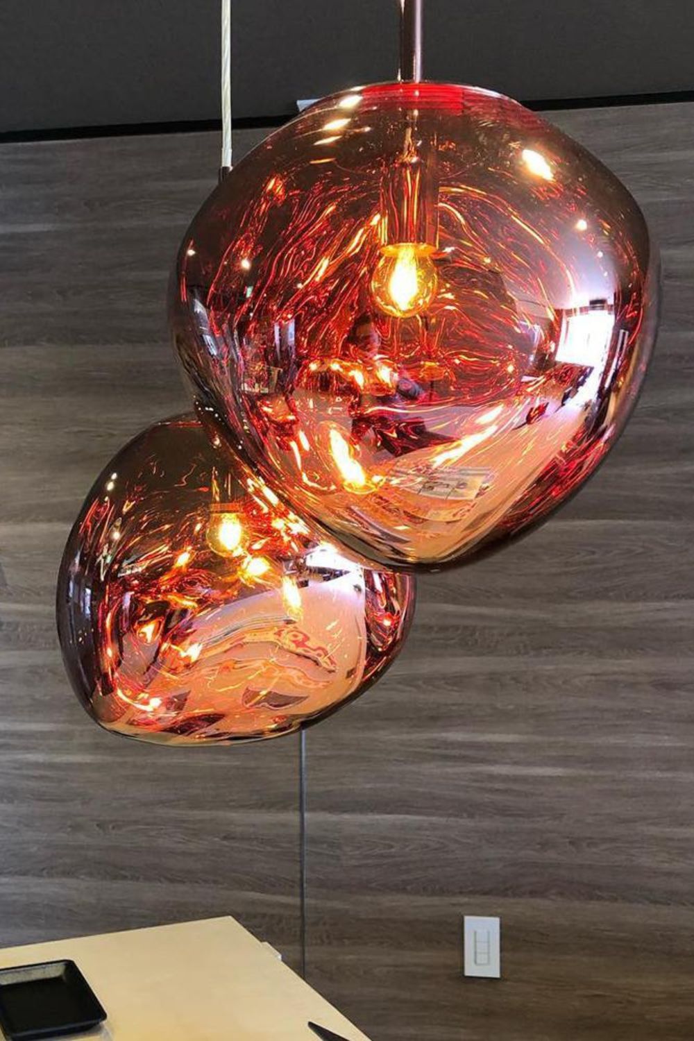 Solara Pendant Lamp Blown Glass Irregular Cluster Sculptural - Lamp Copper