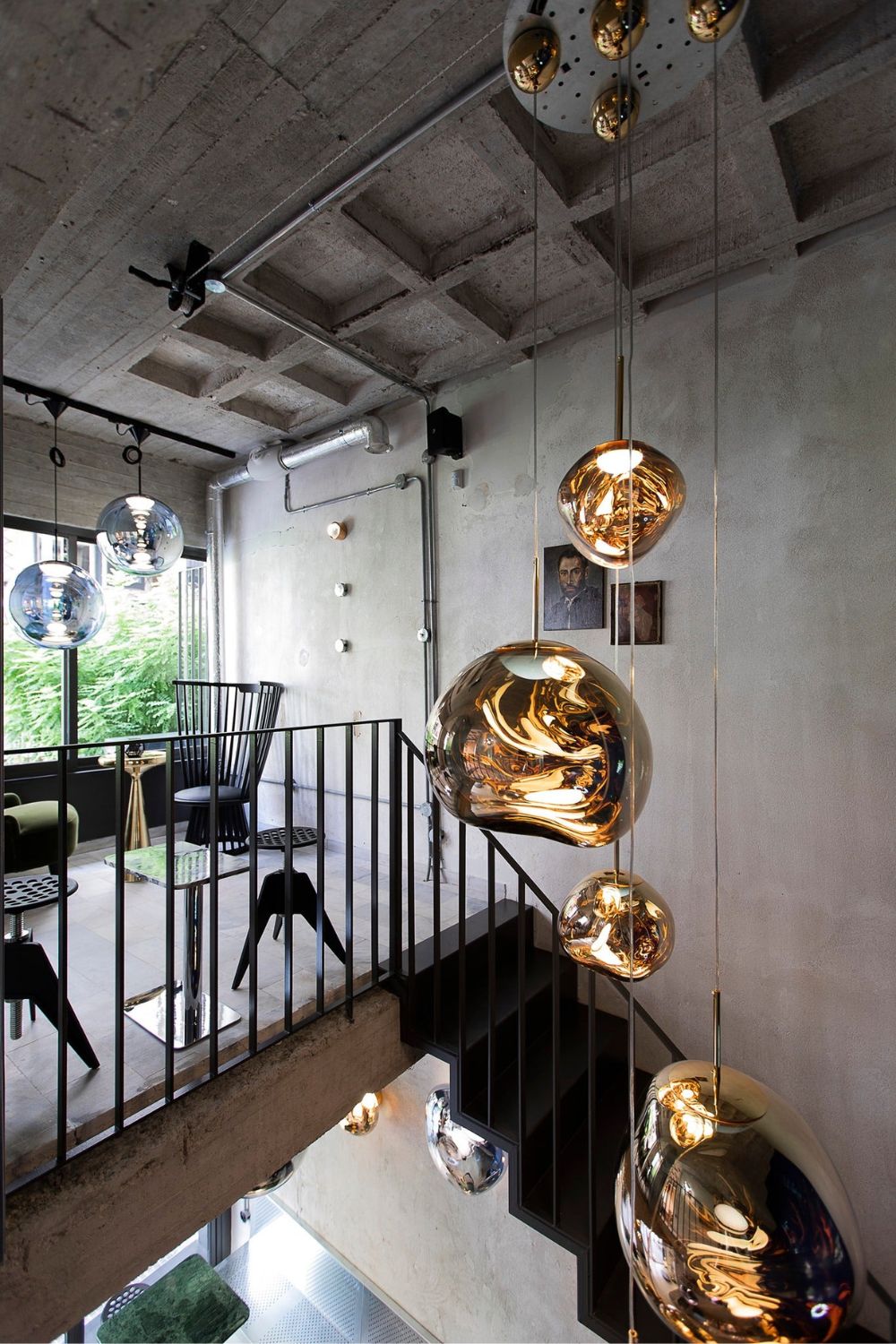 Solara Pendant Lamp Blown Glass Irregular Cluster Sculptural - Lamp Copper