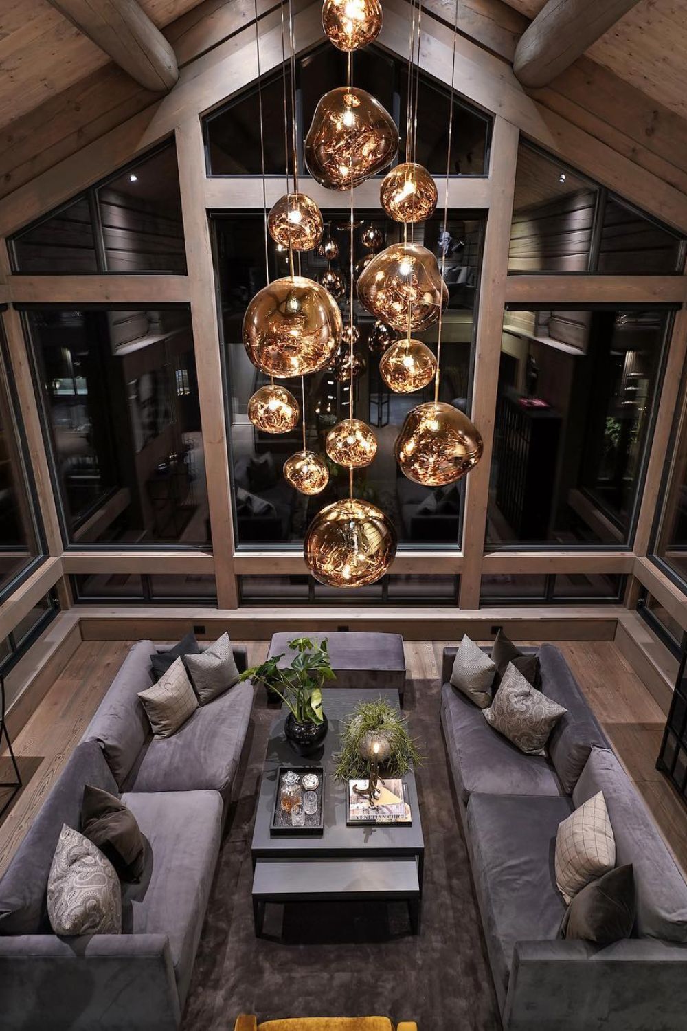 Solara Pendant Lamp Blown Glass Irregular Cluster Sculptural - Lamp Copper