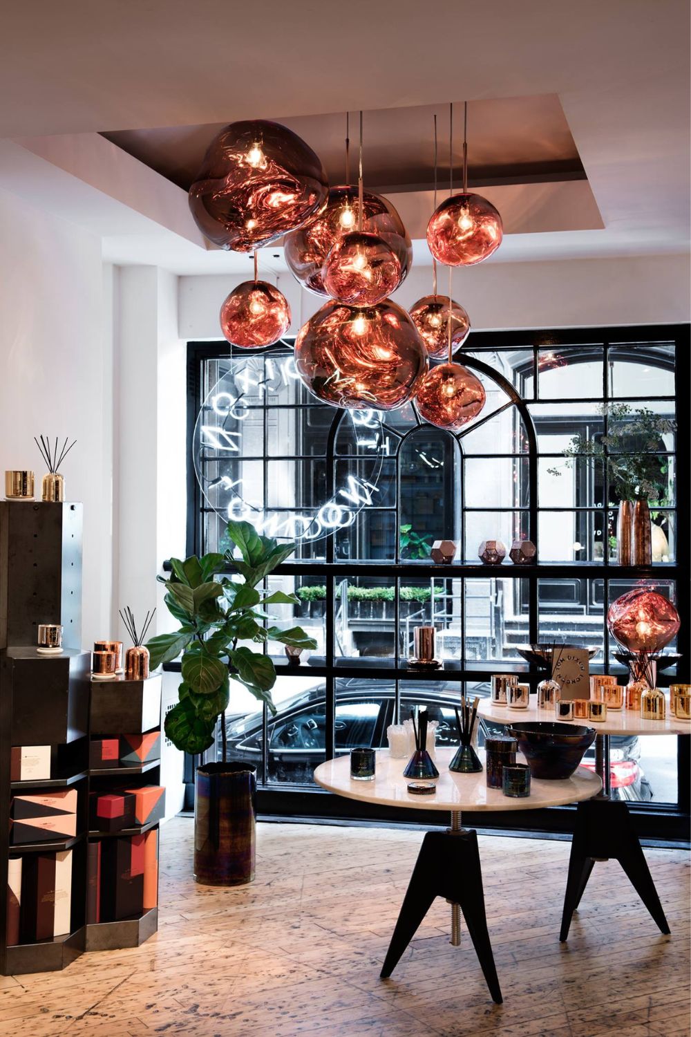 Solara Pendant Lamp Blown Glass Irregular Cluster Sculptural - Lamp Copper