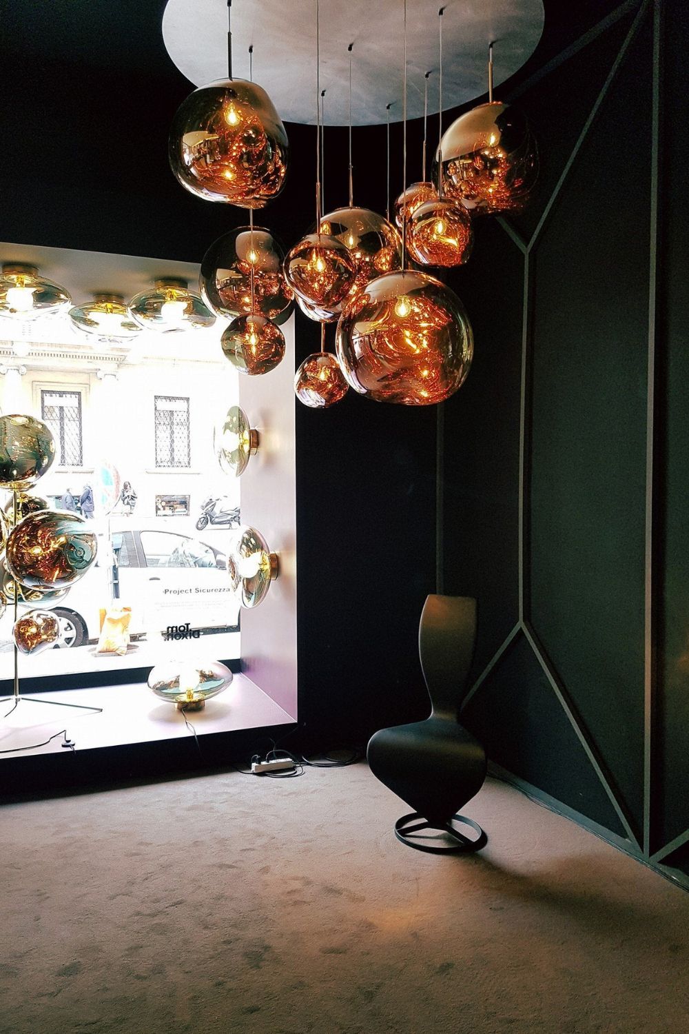 Solara Pendant Lamp Blown Glass Irregular Cluster Sculptural - Lamp Copper