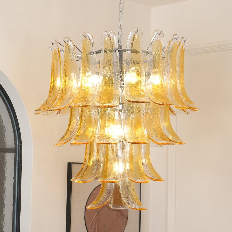 Kelly Murano Glass Chandeliers - Lamp Copper