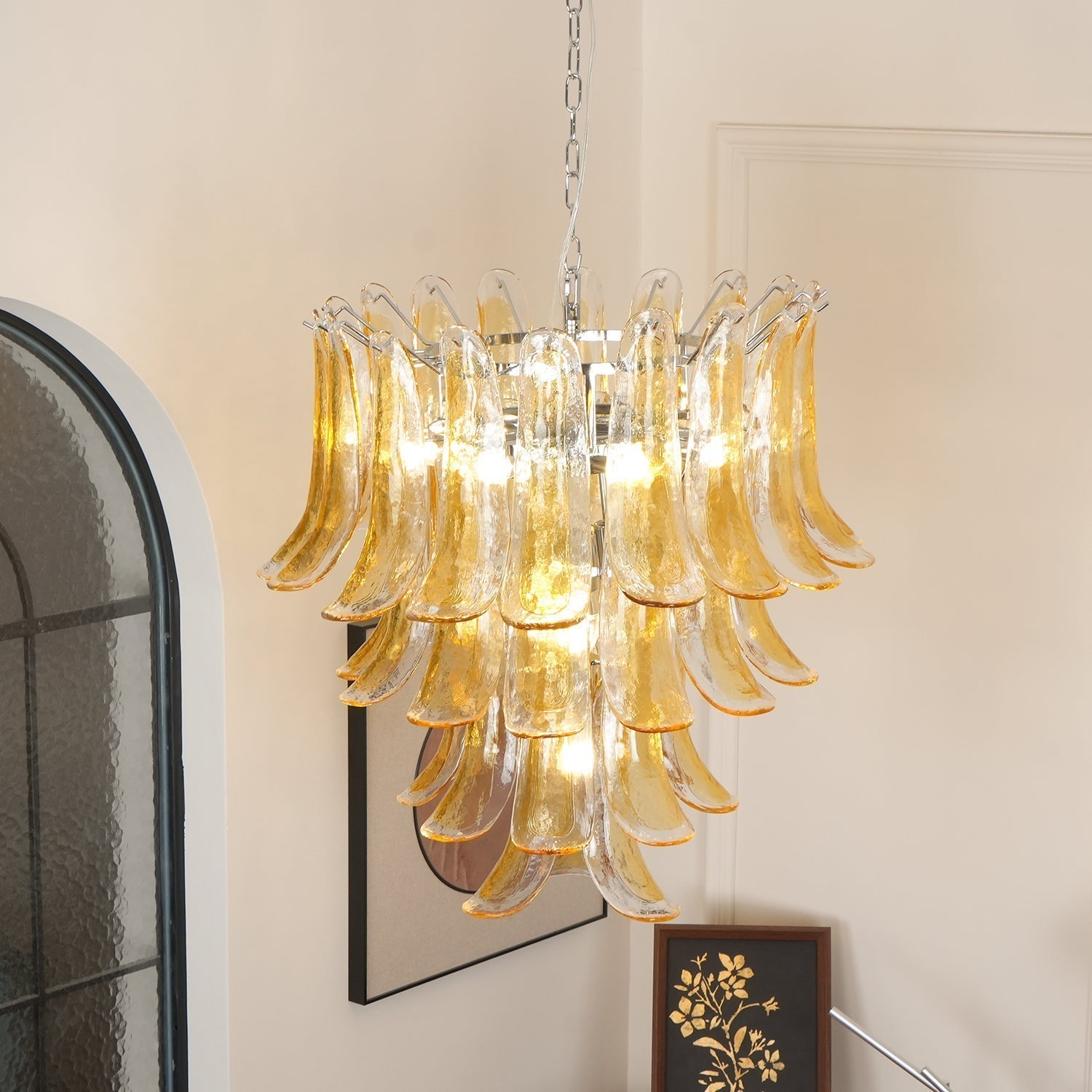Kelly Murano Glass Chandeliers - Lamp Copper