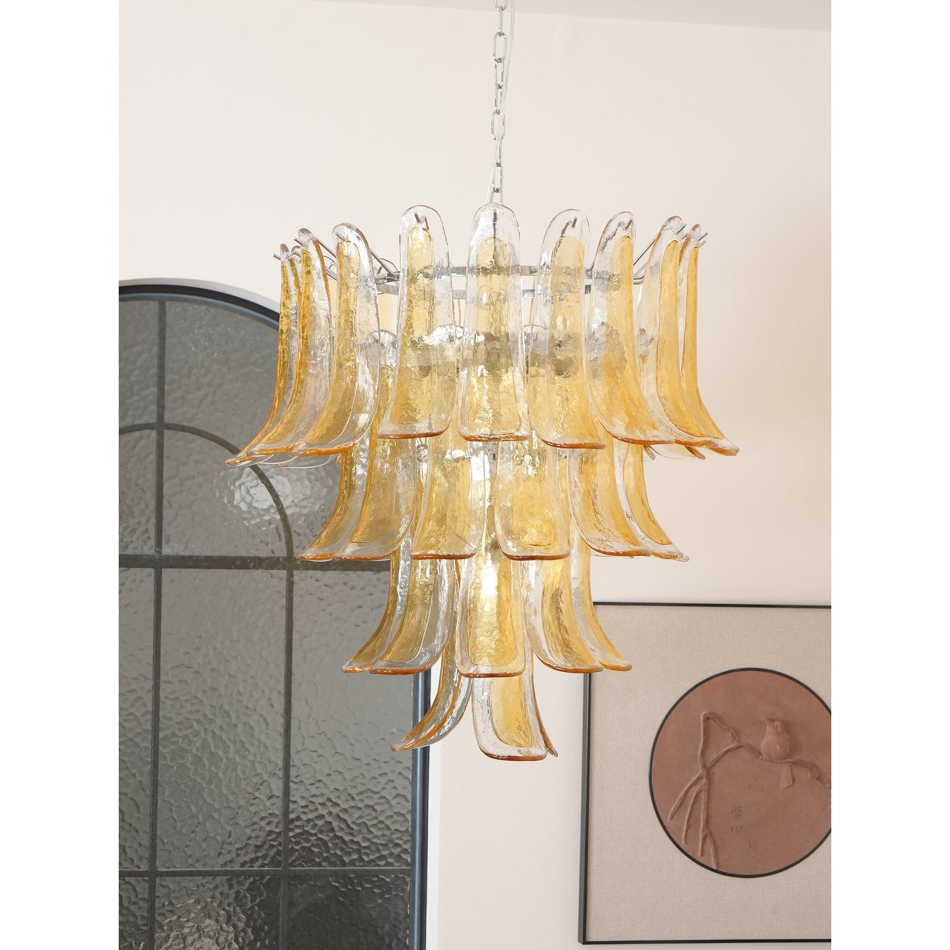 Orshaan Postmodern Luxury Metal Glass Chandelier - Lamp Copper