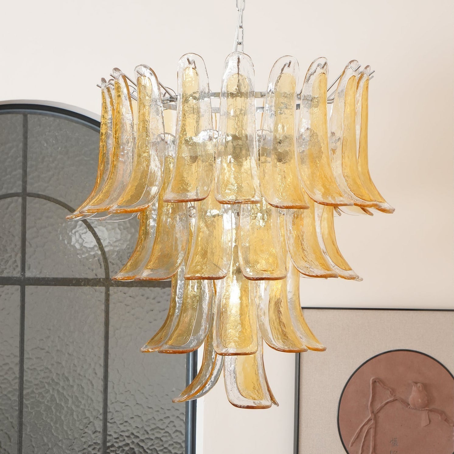 Kelly Murano Glass Chandeliers - Lamp Copper