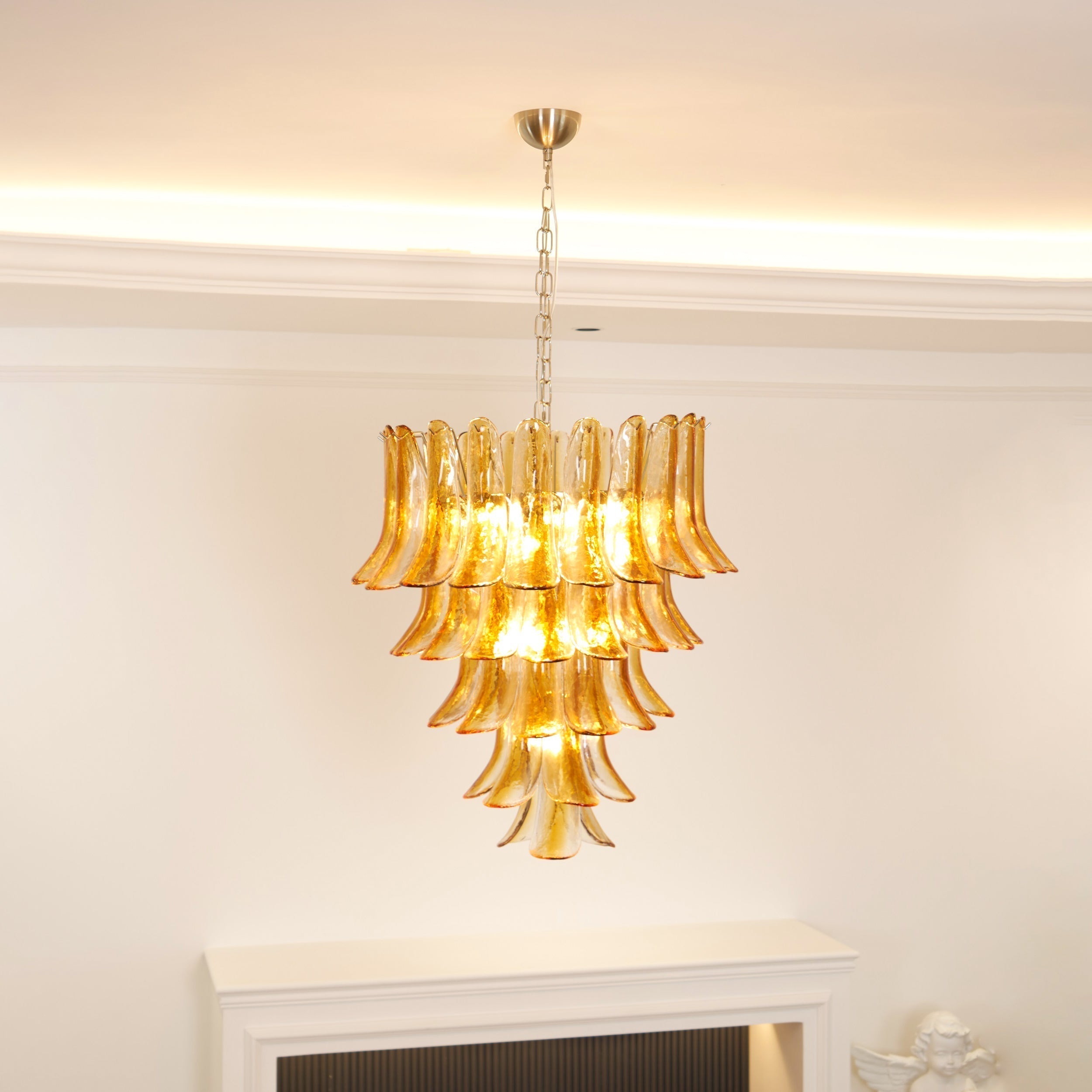 Kelly Murano Glass Chandeliers - Lamp Copper
