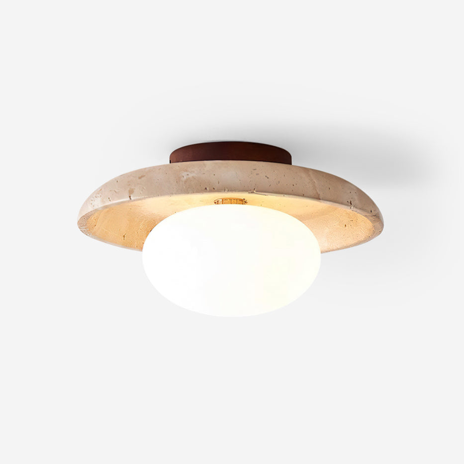 Mylie Travertine Ceiling Light - Lamp Copper