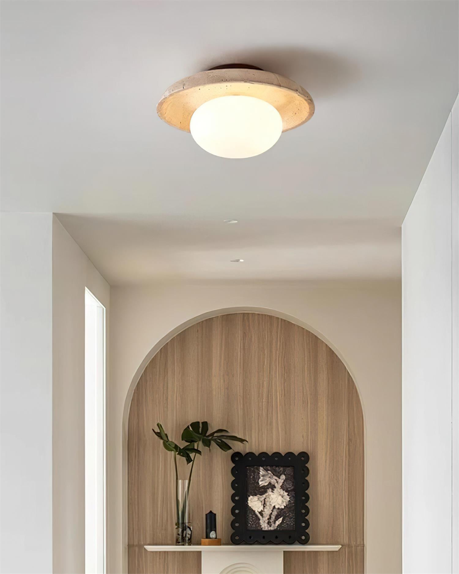 Mylie Travertine Ceiling Light - Lamp Copper