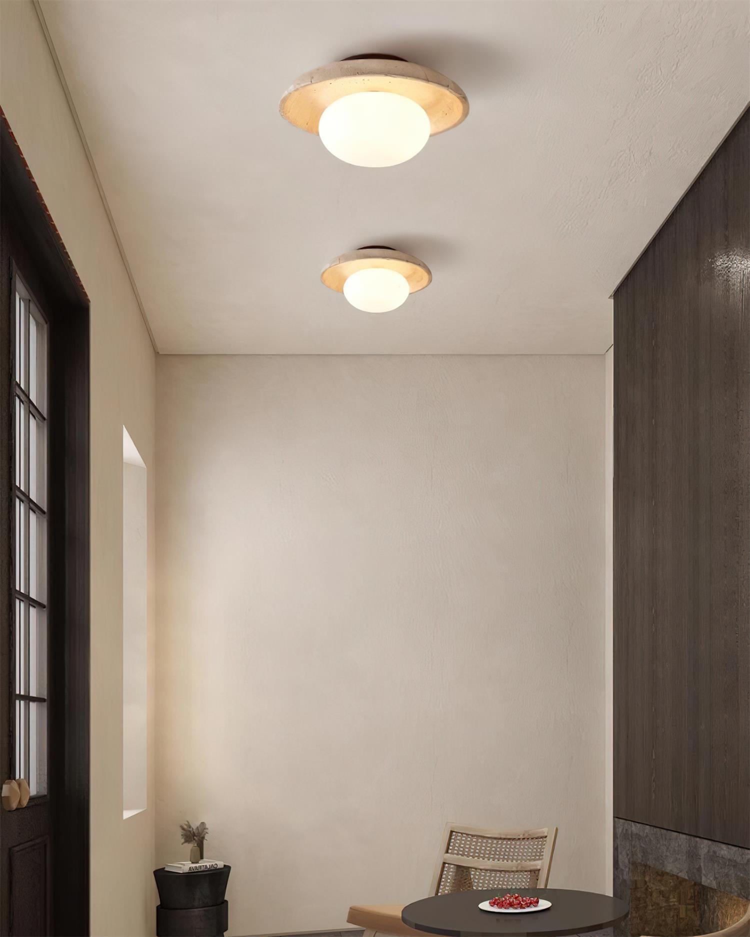 Mylie Travertine Ceiling Light - Lamp Copper