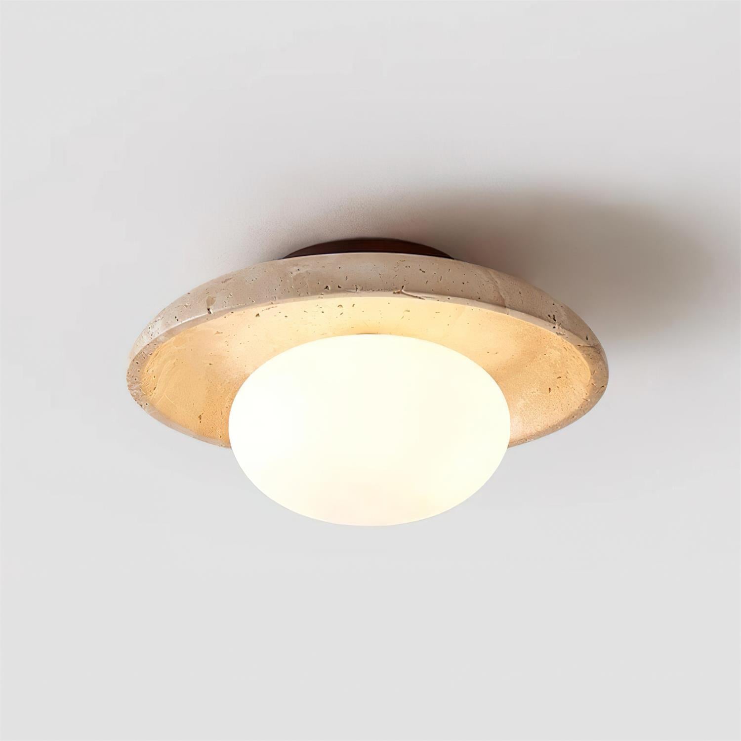 Mylie Travertine Ceiling Light - Lamp Copper