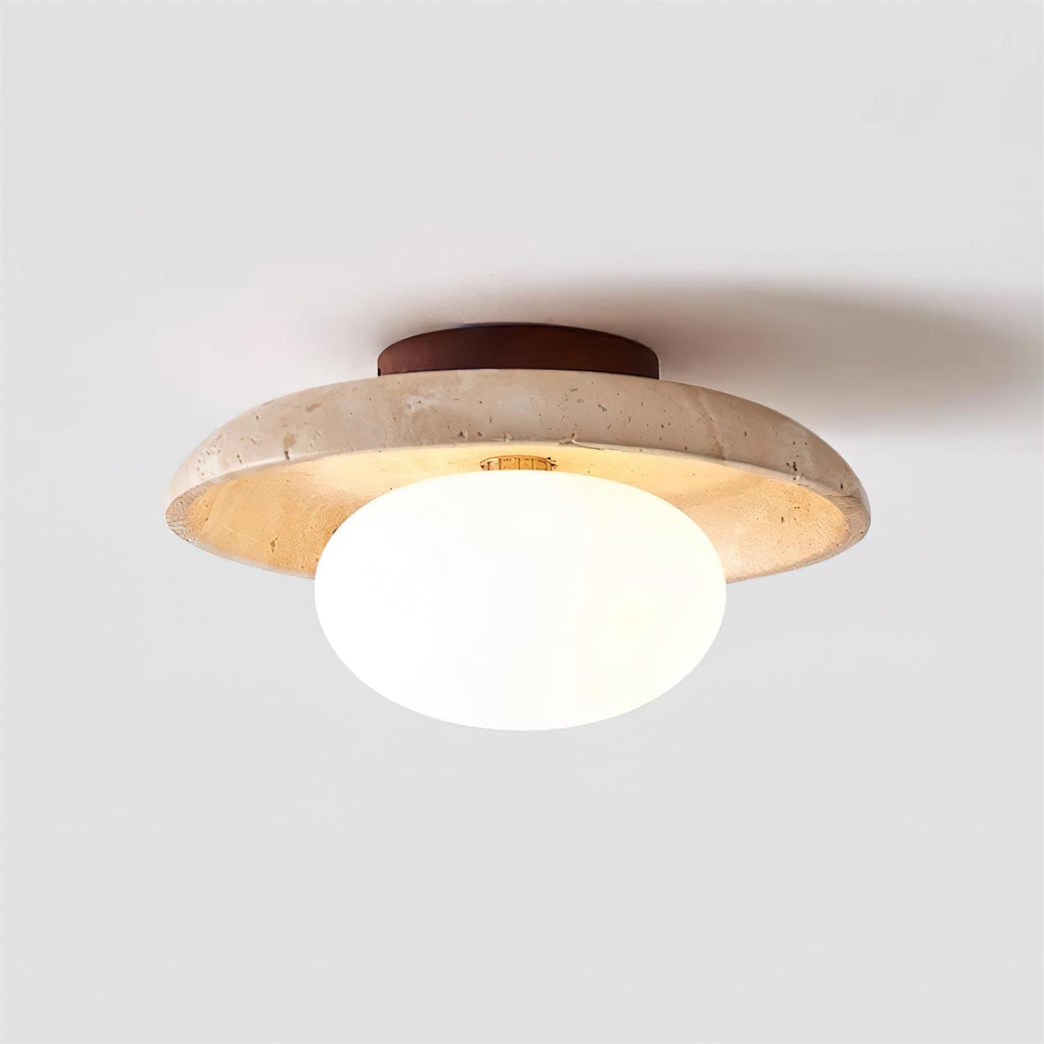 Mylie Travertine Ceiling Light - Lamp Copper
