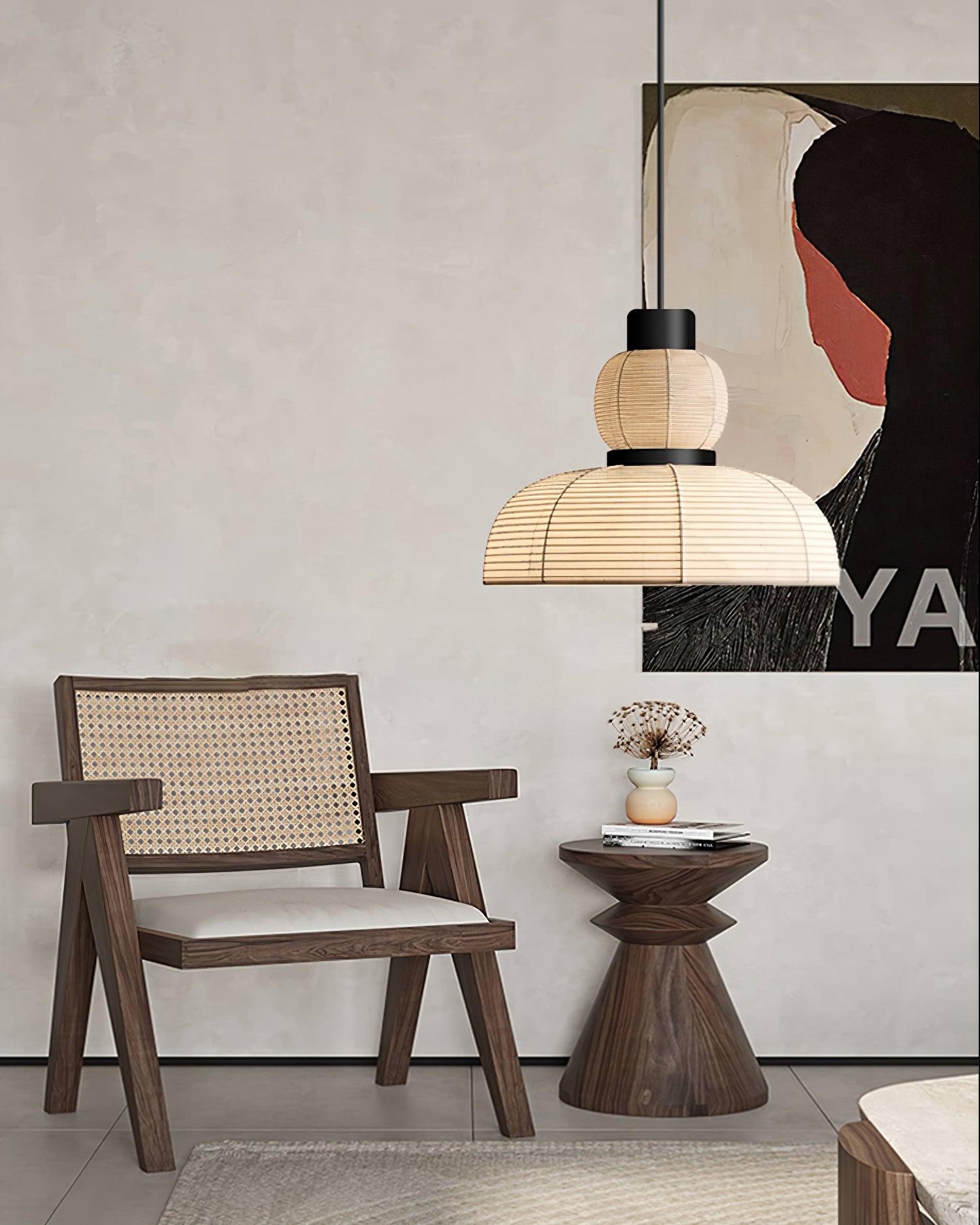 Pendant Lamp White Fabric Shade Black Cable Gentle Ambient Glow - Lamp Copper