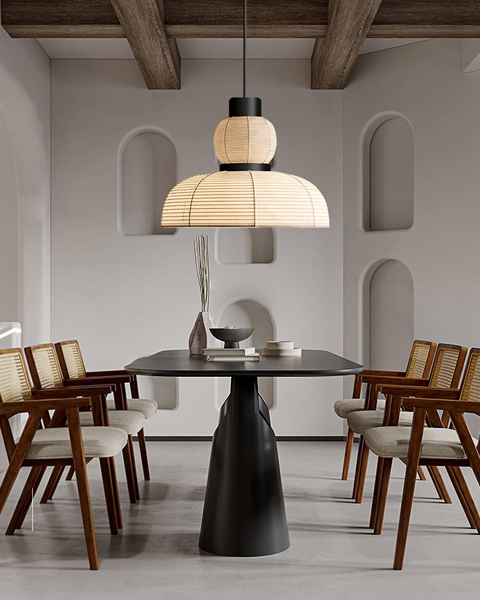Pendant Lamp White Fabric Shade Black Cable Gentle Ambient Glow - Lamp Copper