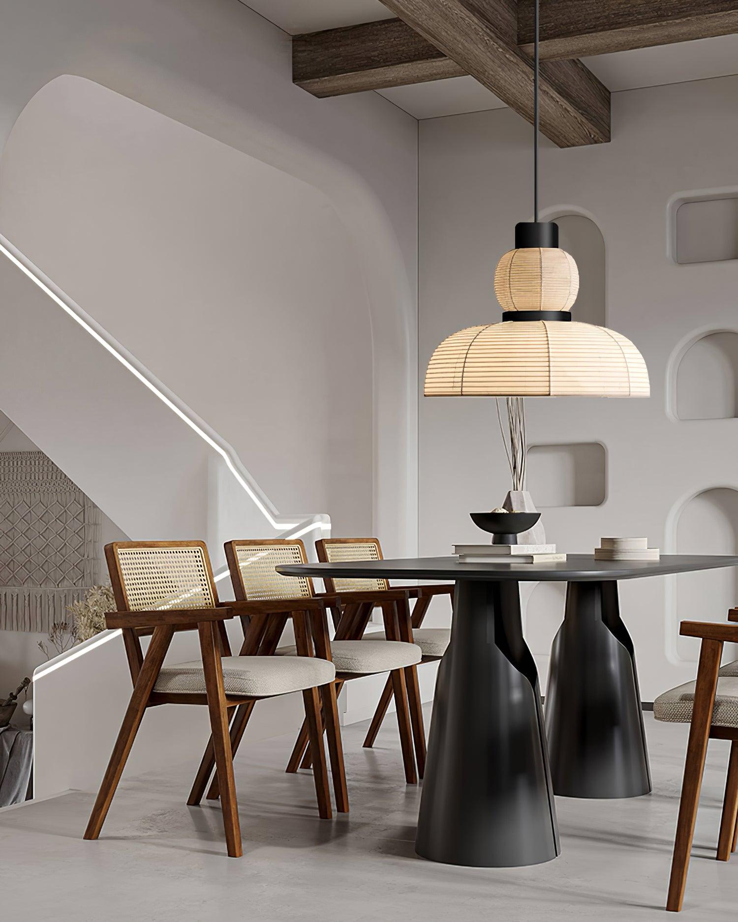 Pendant Lamp White Fabric Shade Black Cable Gentle Ambient Glow - Lamp Copper