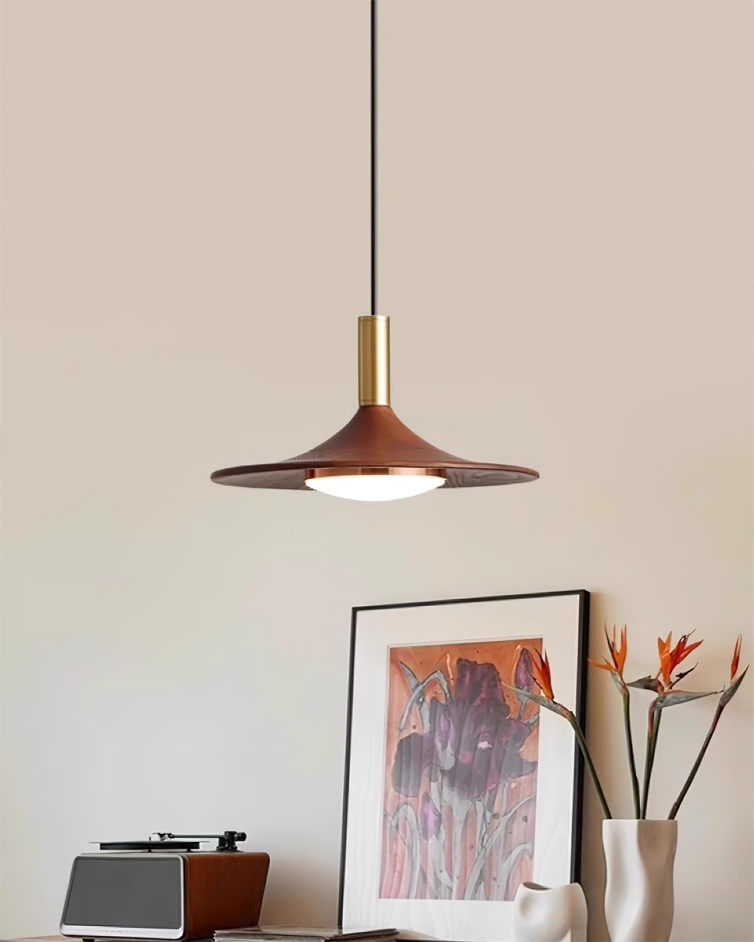 Pend­­ant Light Hat Shape Midcentury - Lamp Copper