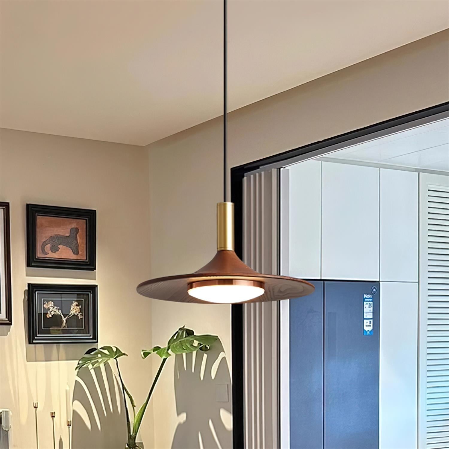 Pend­­ant Light Hat Shape Midcentury - Lamp Copper