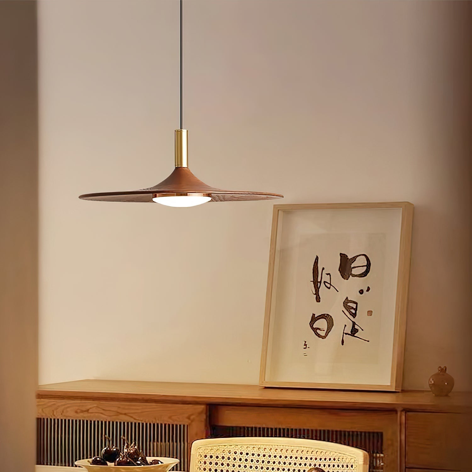 Pend­­ant Light Hat Shape Midcentury - Lamp Copper