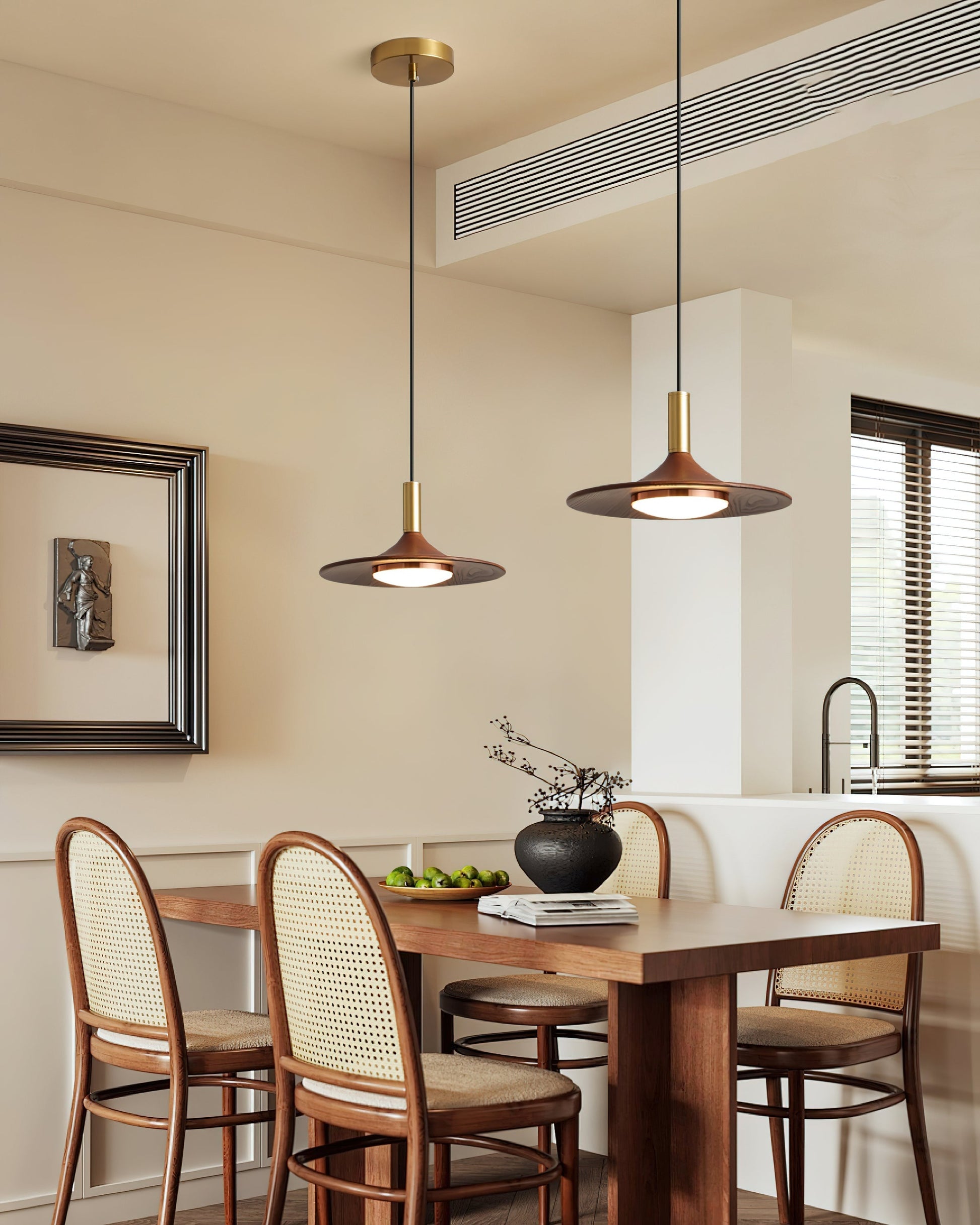 Pend­­ant Light Hat Shape Midcentury - Lamp Copper
