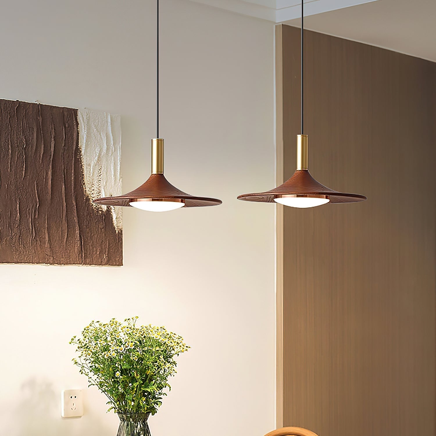 Pend­­ant Light Hat Shape Midcentury - Lamp Copper