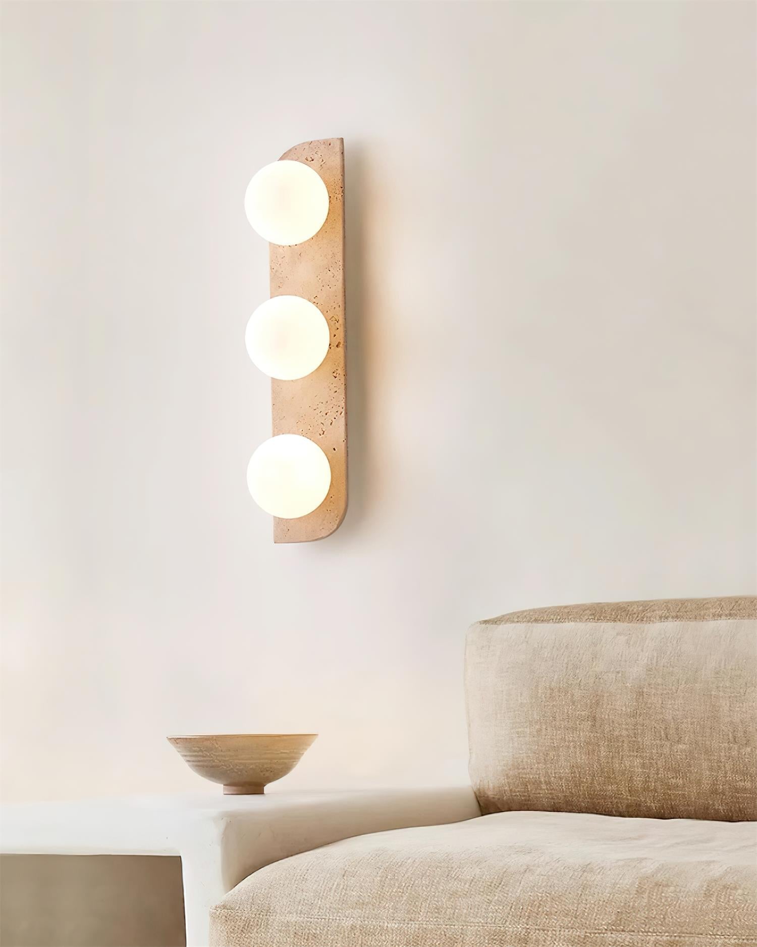Ritta Travertine Wall Lamp - Lamp Copper