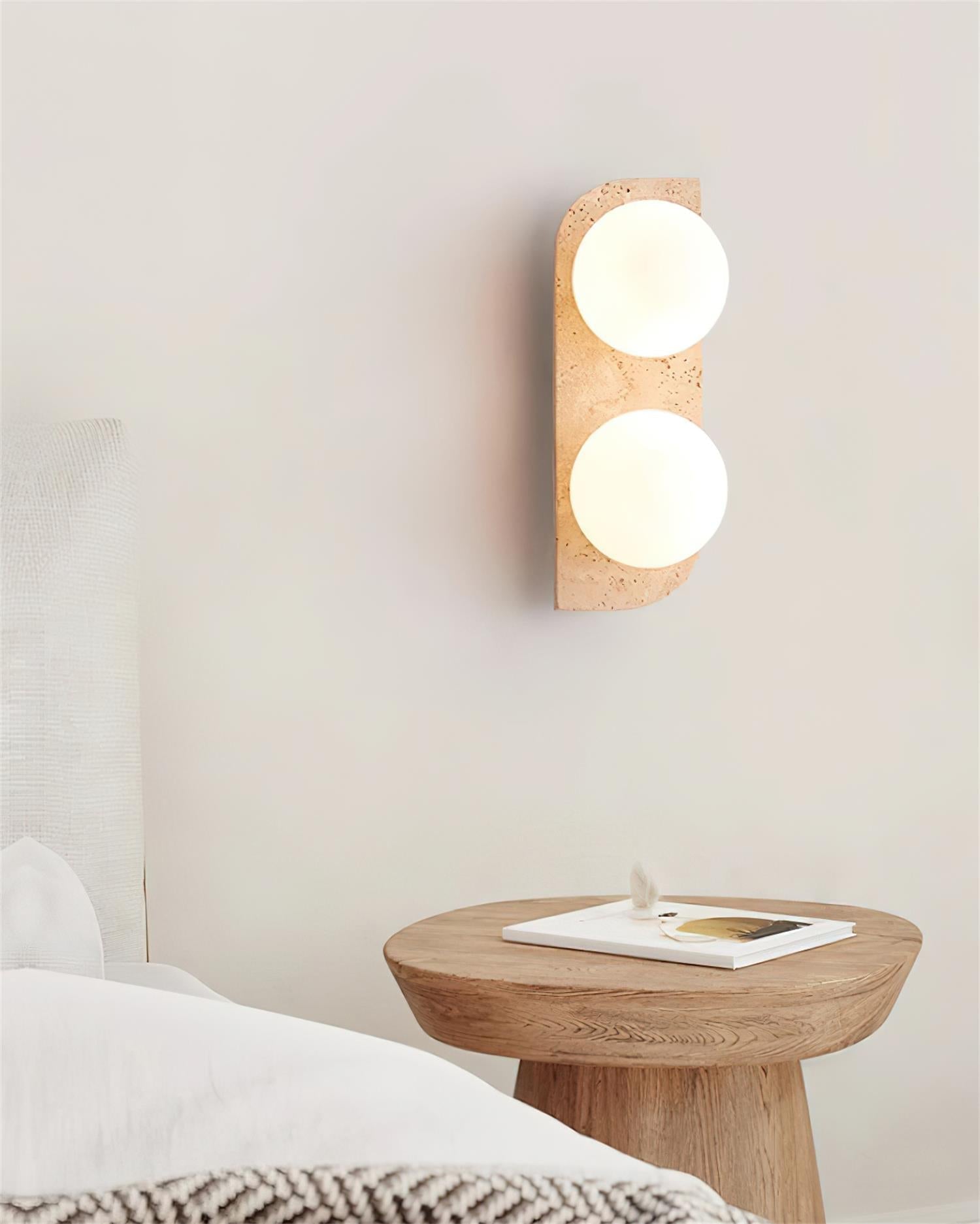 Ritta Travertine Wall Lamp - Lamp Copper