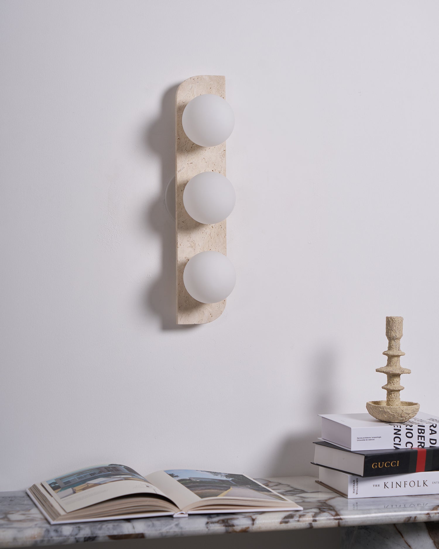 Ritta Travertine Wall Lamp - Lamp Copper