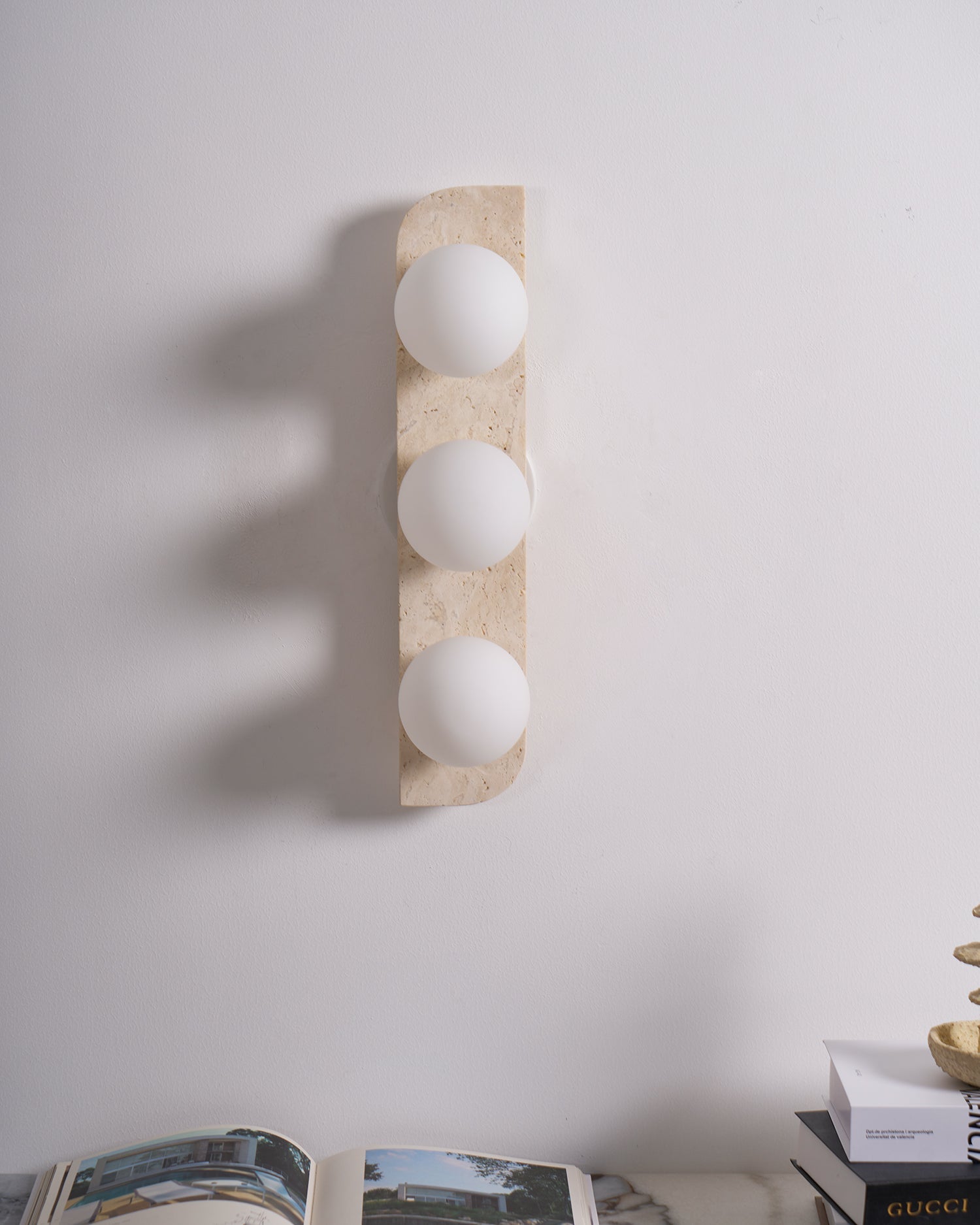 Ritta Travertine Wall Lamp - Lamp Copper