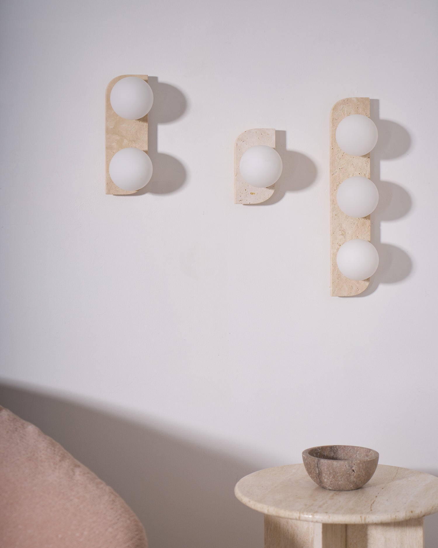 Ritta Travertine Wall Lamp - Lamp Copper