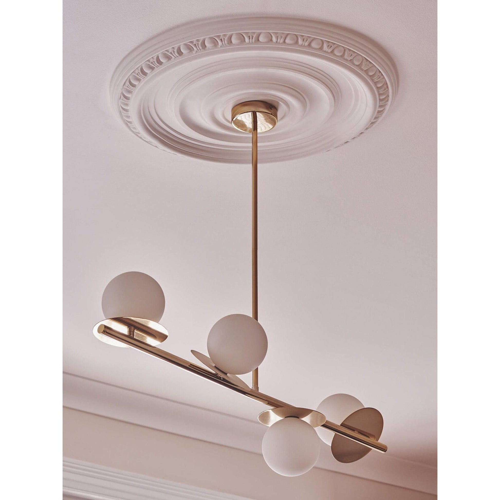 Evvararis Modern Minimalist Brass Glass Chandelier - Lamp Copper