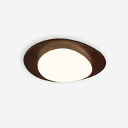 Ceiling Light Wood and Acrylic Oval Shade Minimalist Natural - Lamp Copper