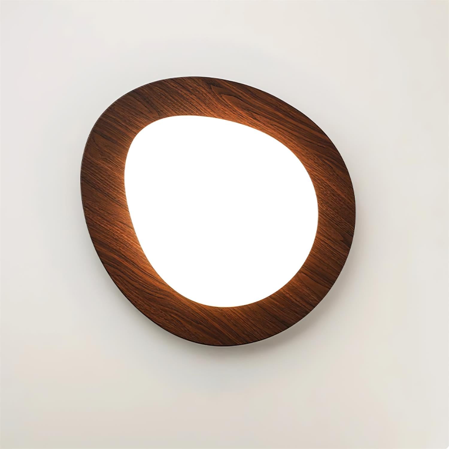 Ceiling Light Wood and Acrylic Oval Shade Minimalist Natural - Lamp Copper