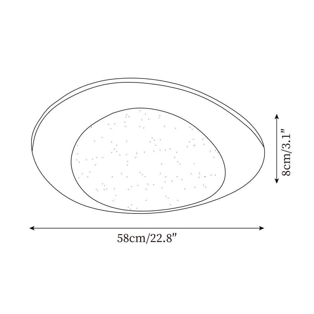 Ceiling Light Wood and Acrylic Oval Shade Minimalist Natural - Lamp Copper