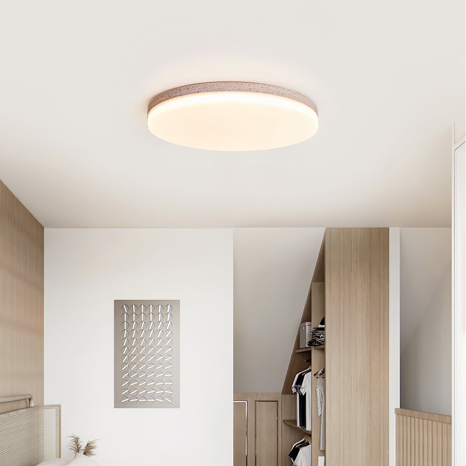 Orla Travertine Ceiling Light - Lamp Copper