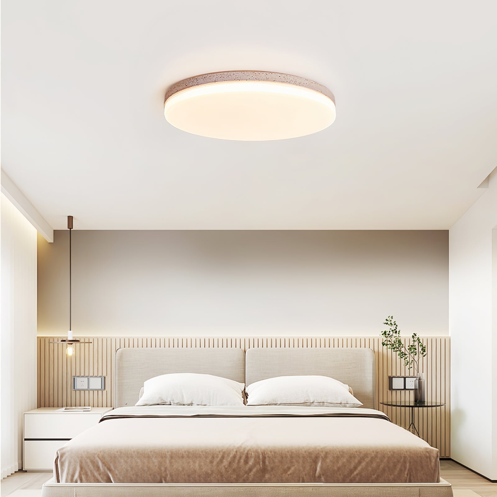 Orla Travertine Ceiling Light - Lamp Copper