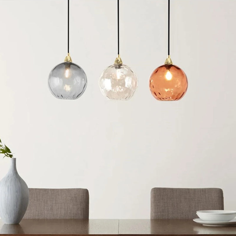 Water Ripple Glass Pendant Lights - Lamp Copper