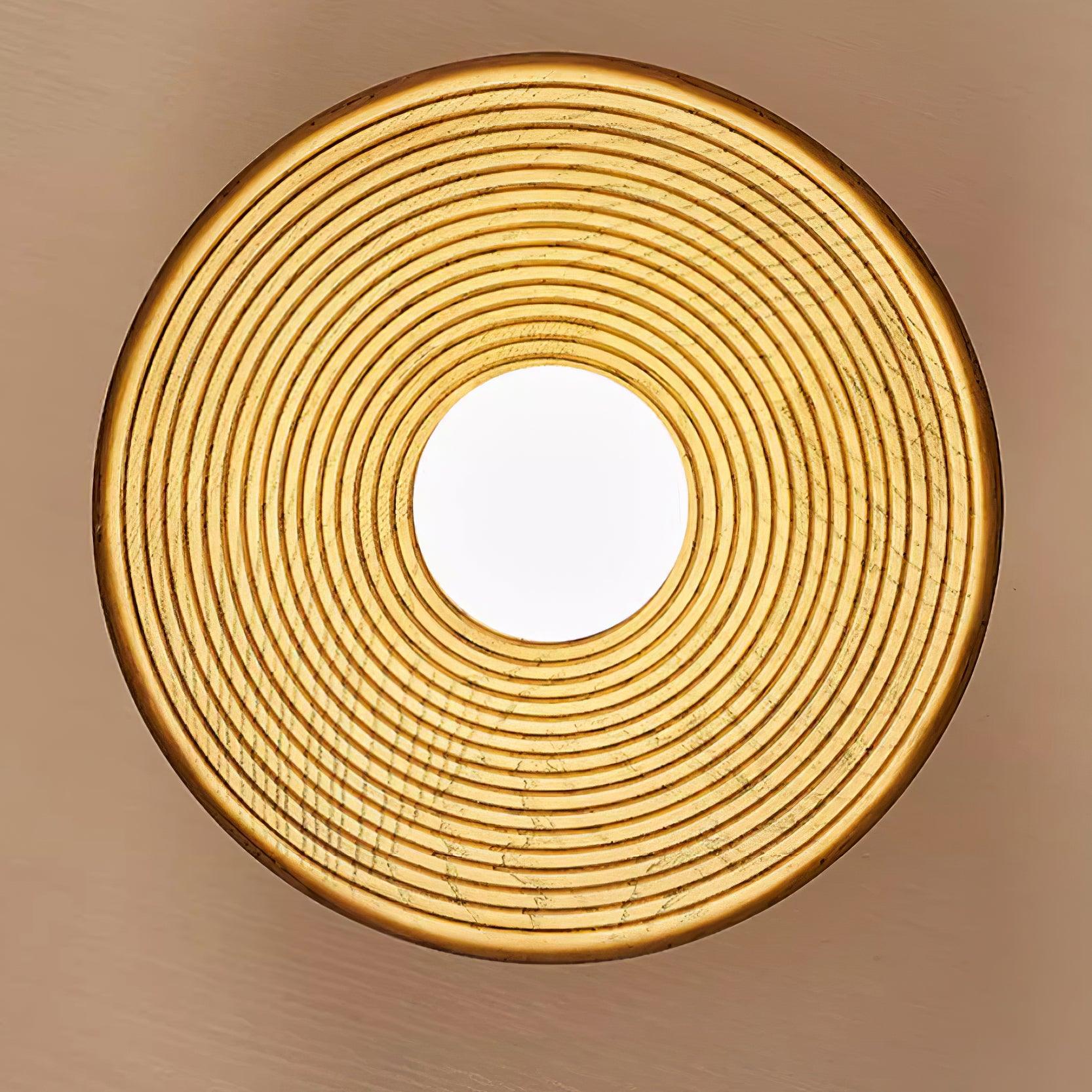 Orvian Wooden Flush Mount Ceiling Light with Round Globe - Lamp Copper