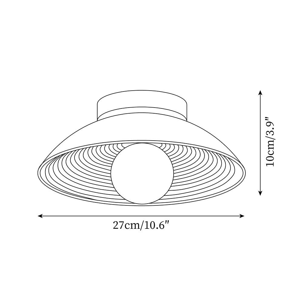 Orvian Wooden Flush Mount Ceiling Light with Round Globe - Lamp Copper